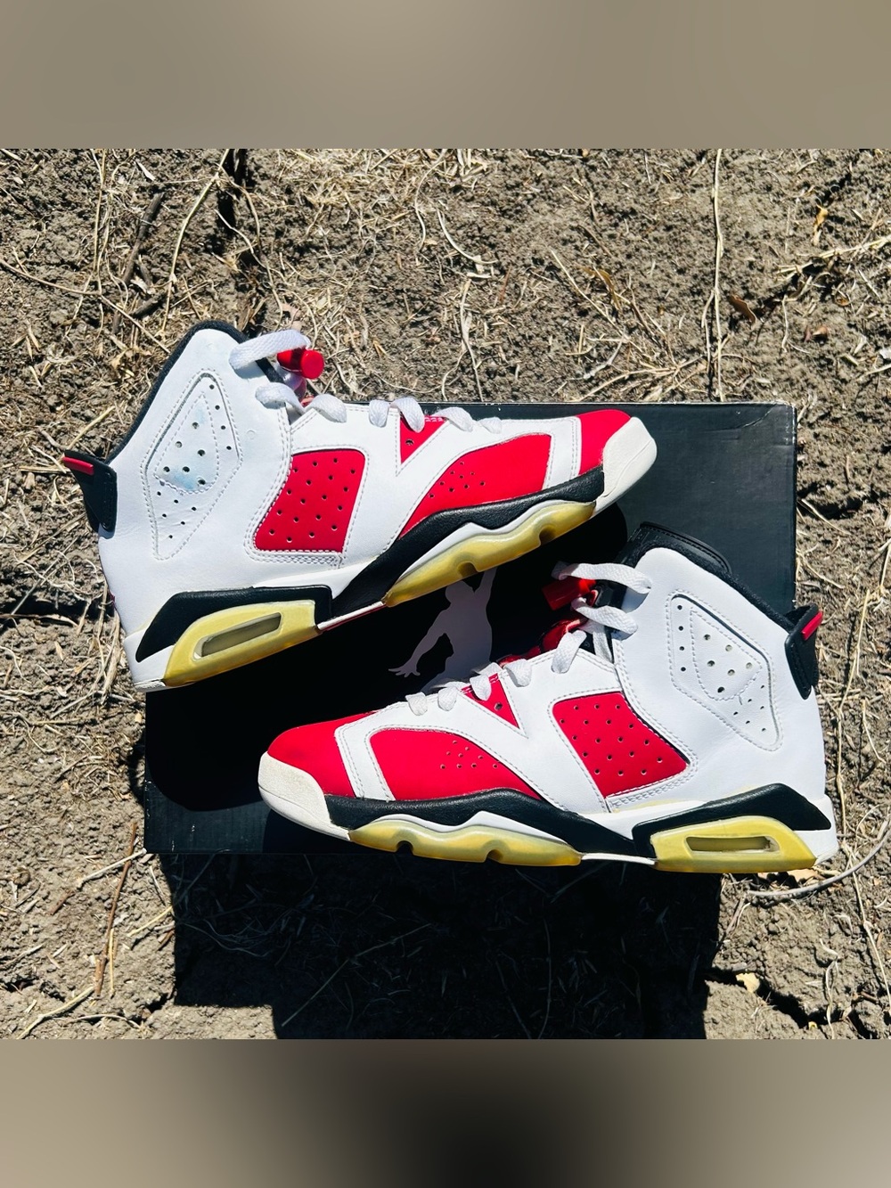 Air Jordan 6 Retro GS Carmine Size 5.5Y Used w/ Original Box